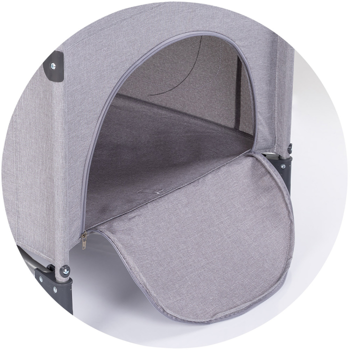 Patut pliabil Chipolino Relax platinum linen cu laterala culisanta [7]