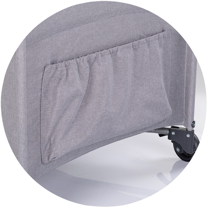 Patut pliabil Chipolino Relax platinum linen cu laterala culisanta [5]