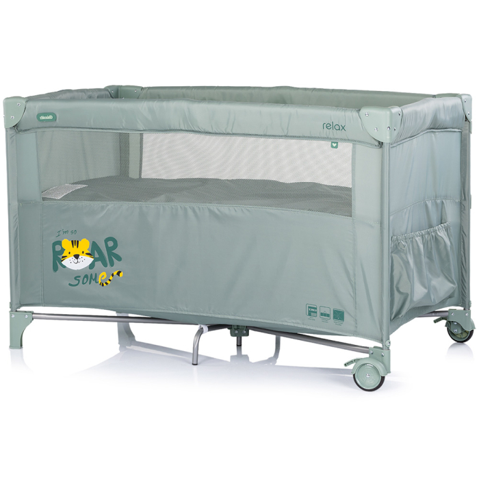 Patut pliabil Chipolino Relax Tiger matcha cu laterala culisanta [3]