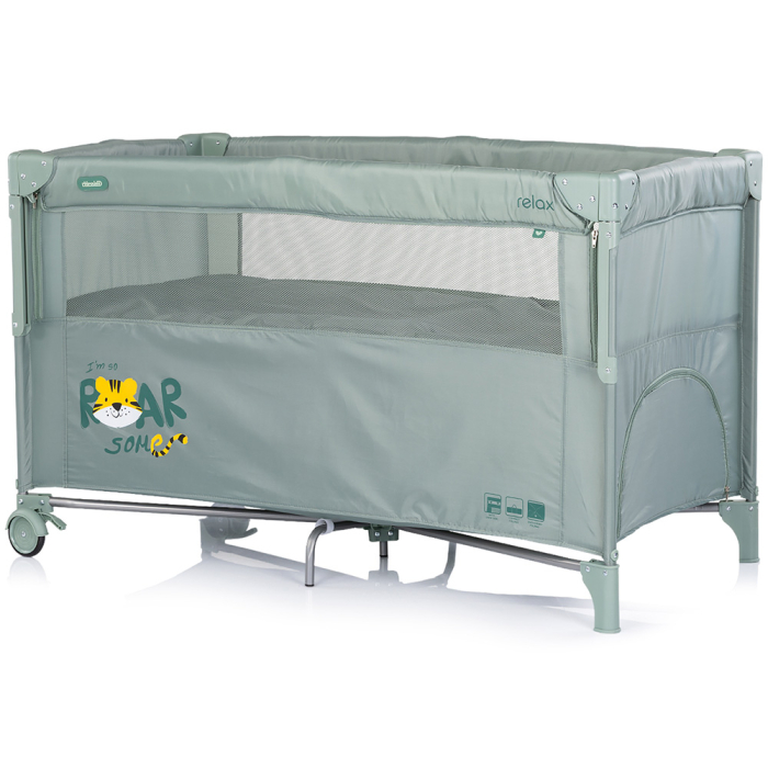 Patut pliabil Chipolino Relax Tiger matcha cu laterala culisanta [2]