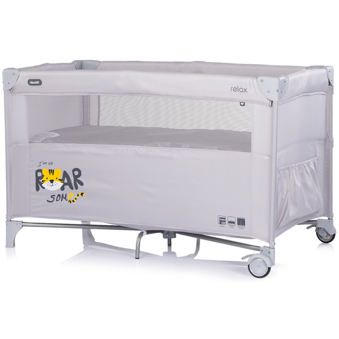 Patut pliabil Chipolino Relax Tiger platinum cu laterala culisanta [3]
