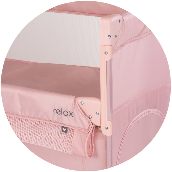 Patut pliabil Chipolino Relax Tiger powder pink cu laterala culisanta [7]