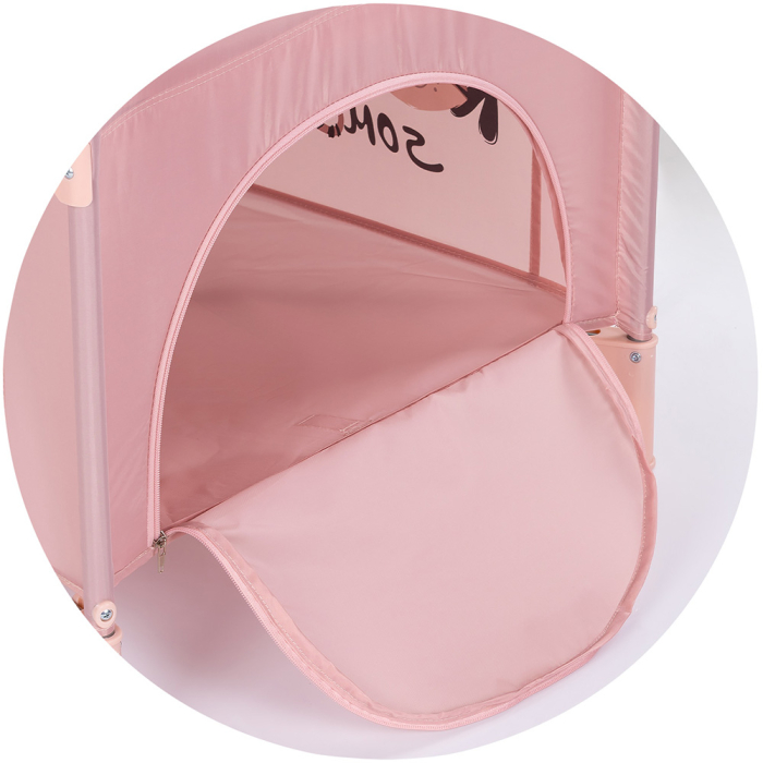 Patut pliabil Chipolino Relax Tiger powder pink cu laterala culisanta [8]