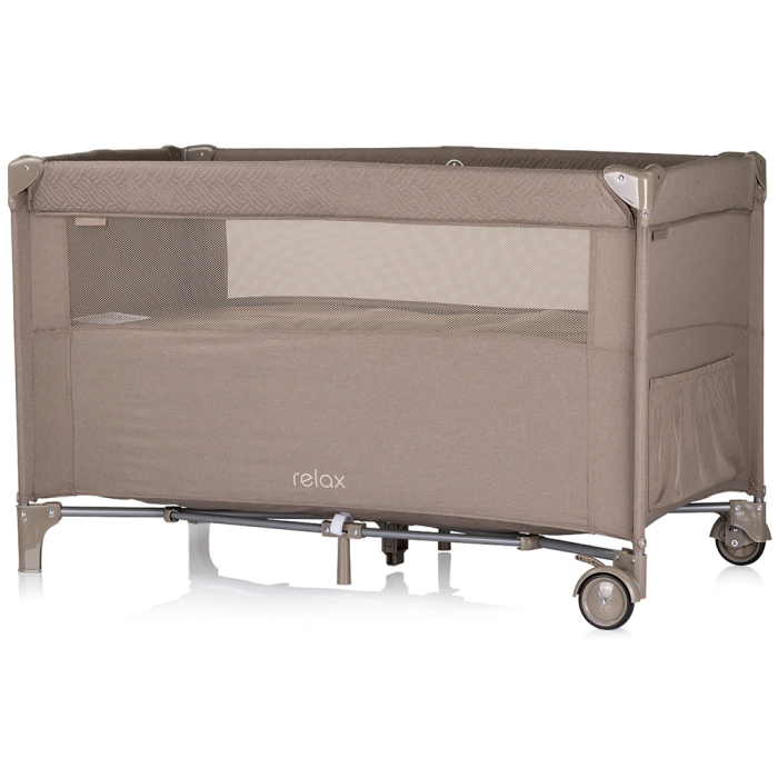 Patut pliabil Chipolino Relax tiramisu linen cu laterala culisanta [3]