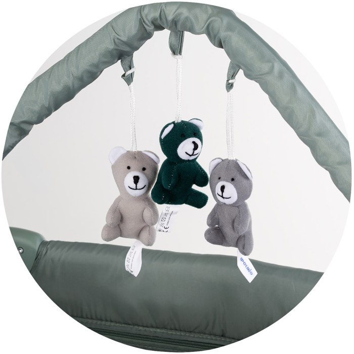 Patut pliabil cu saltea de infasat Chipolino Luna matcha [3]