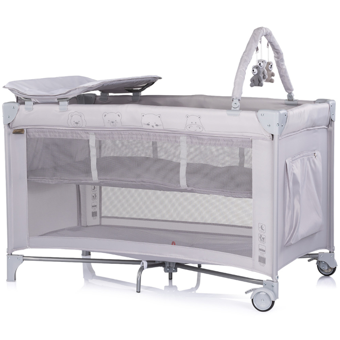 Patut pliabil cu saltea de infasat Chipolino Luna platinum [2]
