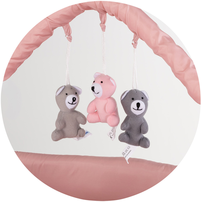 Patut pliabil cu saltea de infasat Chipolino Luna powder pink [3]