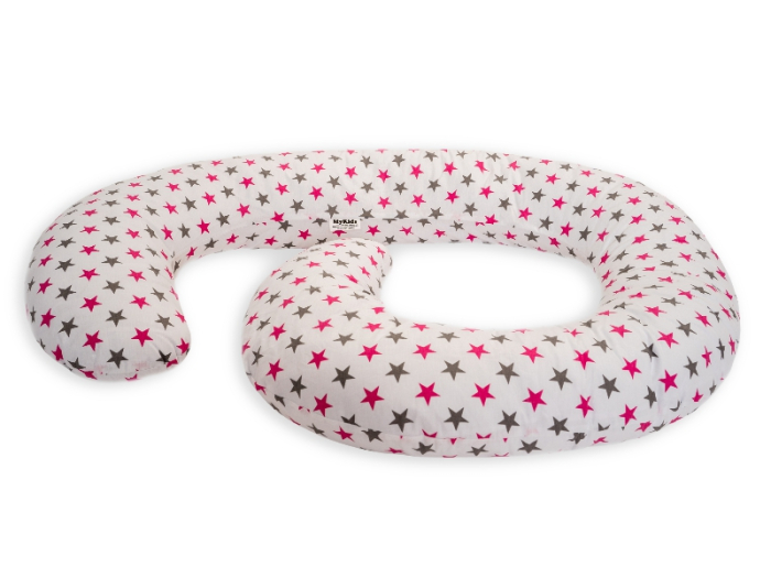 Perna De Alaptare Multifunctionala MyKids White Grey-Pink [2]