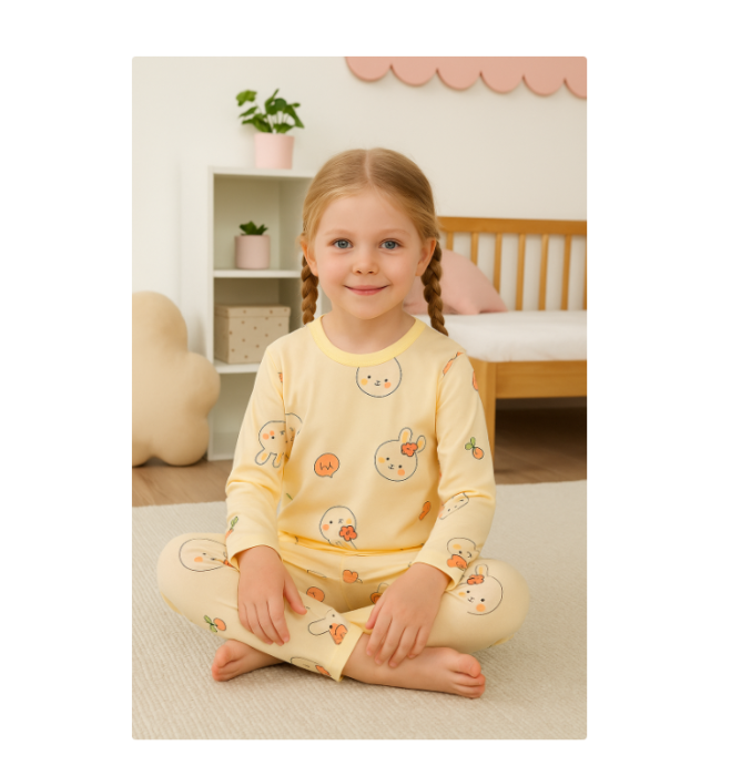 Pijama fetite, Model Iepuras, roz [2]