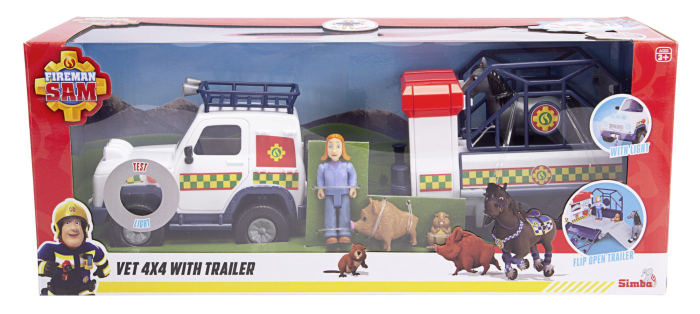 POMPIERUL SAM VEHICUL SALVARE ANIMALE CU FIGURINE SI REMORCA [1]