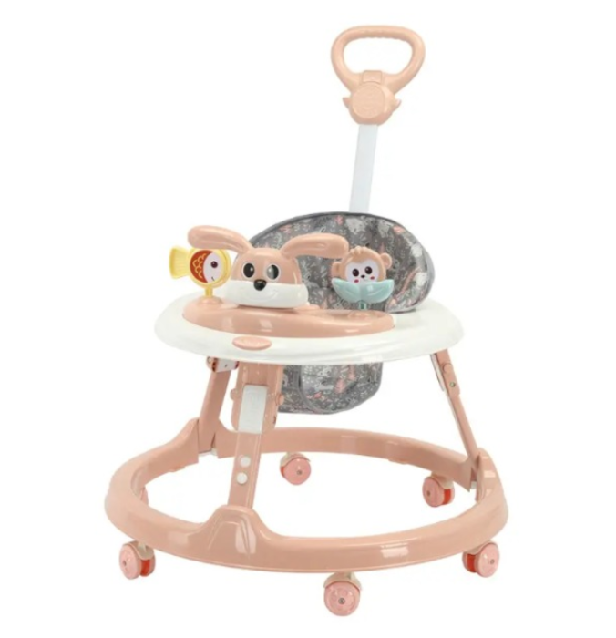 Premergator, 3 in 1, roti din silicon, muzical, cu control parental, +6 luni, Iepuras Coconas, Roz [2]