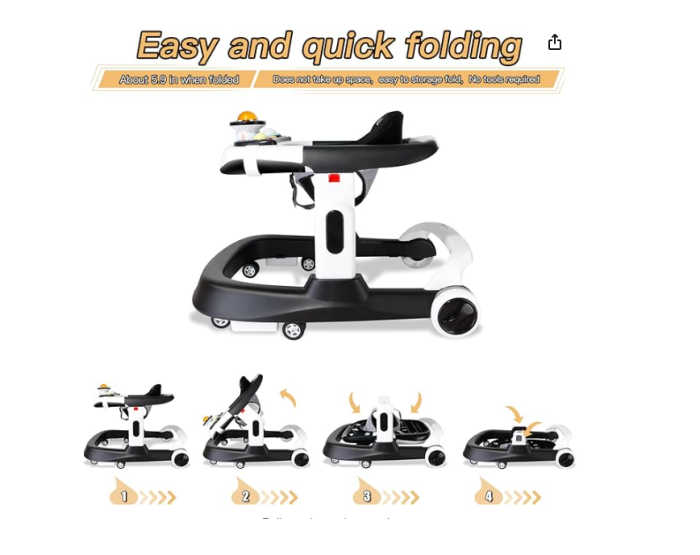 Premergator si Antemergator, 3 in 1, functie si de scaun de masa, reglabil pe inaltime, cu roti de silicon, muzical [9]