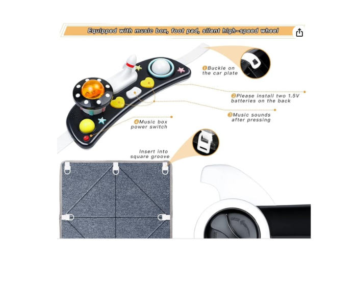 Premergator si Antemergator, 3 in 1, functie si de scaun de masa, reglabil pe inaltime, cu roti de silicon, muzical [7]