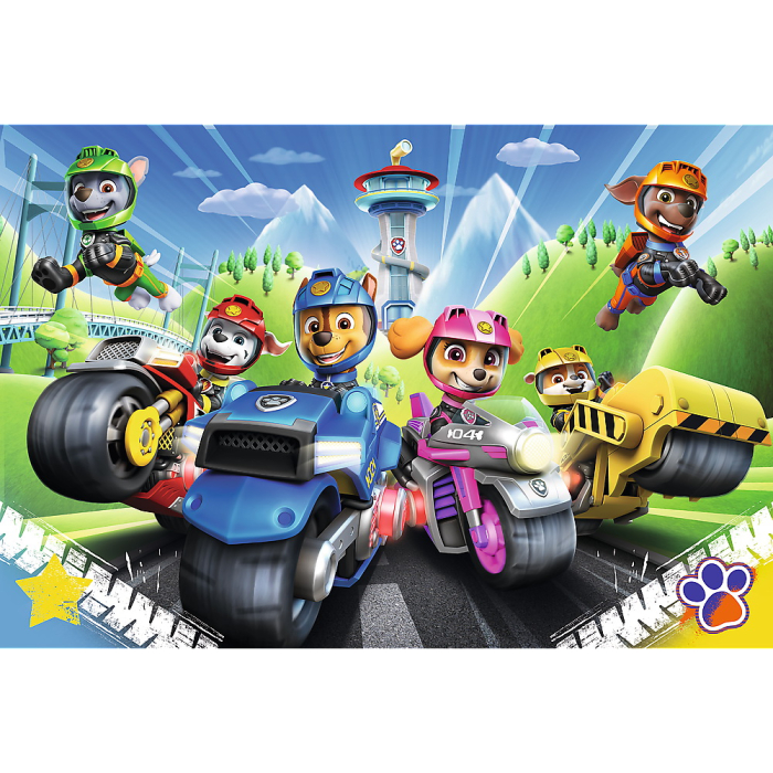 PUZZLE TREFL 100 PIESE PATRULA CATELUSILOR CATELUSII PE MOTOCICLETE [2]