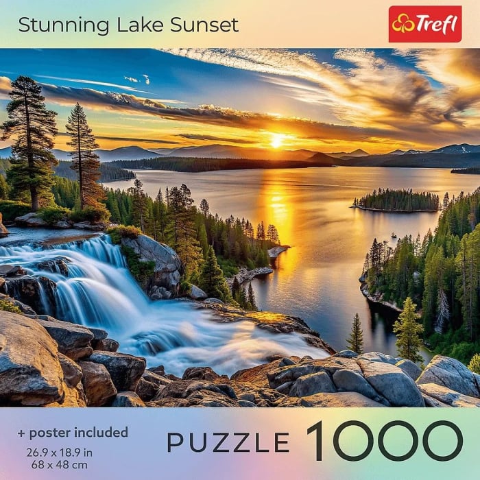 PUZZLE TREFL 1000 COLECTIA SUA APUS DE SOARE UIMITOR LA LAC POSTER INCLUS [3]