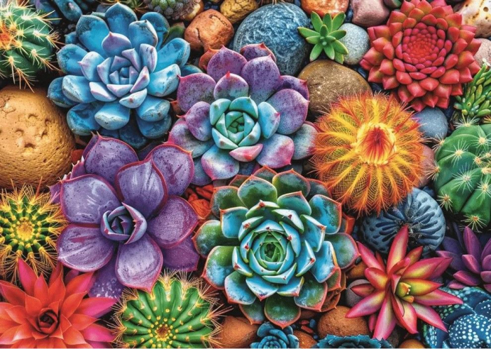 PUZZLE TREFL 1000 SUCULENTE COLORATE CU POSTER INCLUS [2]