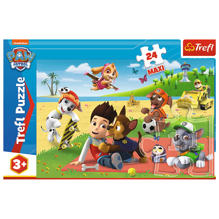 PUZZLE TREFL 24 MAXI PATRULA CATELUSILOR DISCTRACTIA LA PLAJA [3]