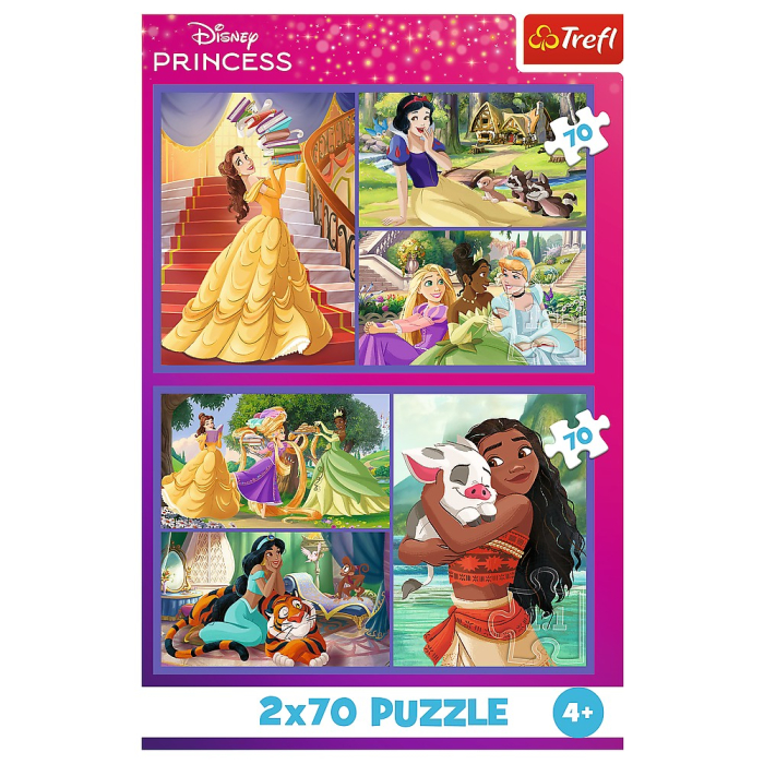 PUZZLE TREFL 2X70 DISNEY PRINCESS VIATA PRINTESELOR DISNEY [4]
