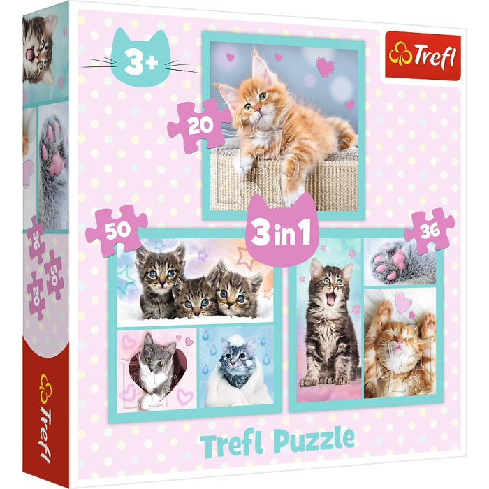 PUZZLE TREFL 3IN1 PISICUTELE DRAGALASE [1]
