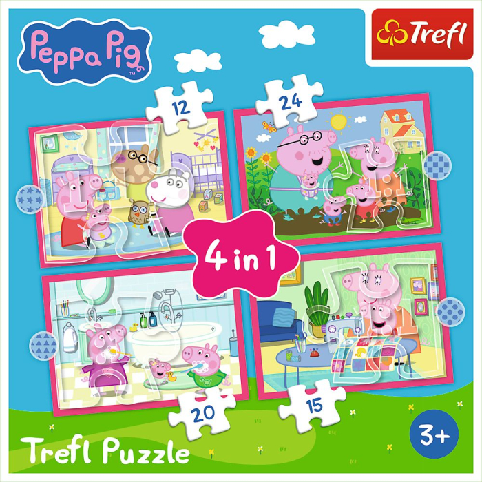 PUZZLE TREFL 4IN1 PEPPA PIG IUBESTE AVENTURILE [6]