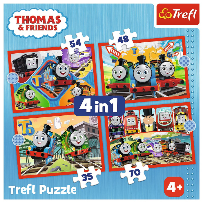 PUZZLE TREFL 4IN1 THOMAS TRENULETELE AMUZANTE [6]