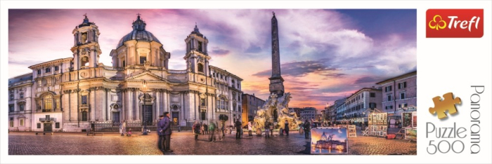 PUZZLE TREFL 500 PANORAMA PIATA NAVONA DIN ROMA [3]