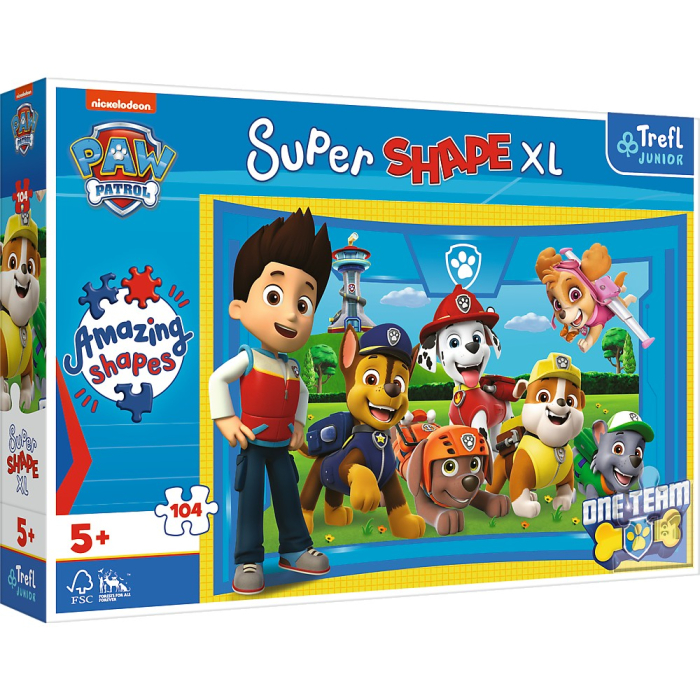 PUZZLE TREFL PRIMO SUPER SHAPE XXL 104 PATRULA CATELUSILOR [1]