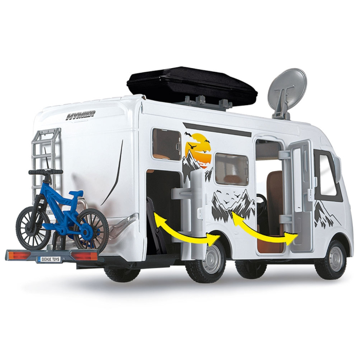Rulota Dickie Toys Camper Hymer Camping Van Class B cu figurina si accesorii [4]