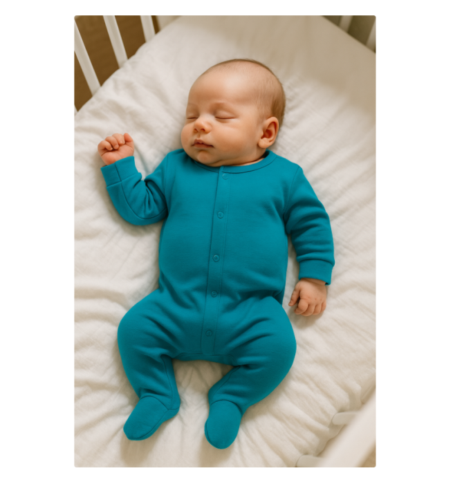 Salopeta bebelus, turcoaz, Bumbac pieptanat [2]