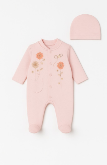 Salopeta bebelusi, cu caciulita, Cu broderie [1]