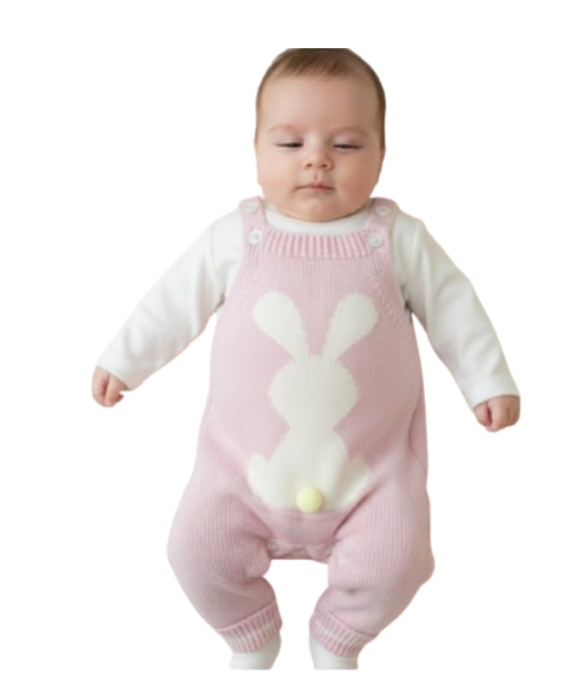 Salopeta tricotata si bluzita, Iepuras, Roz [2]