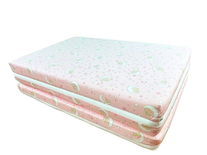 Saltea Pliabila Spuma Poliuretanica 120x60x4.5 cm - Cat on Moon Roz [3]