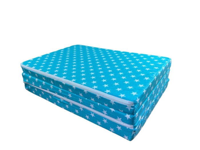 Saltea Pliabila Spuma Poliuretanica 120x60x5 cm - Blue with White Stars [2]