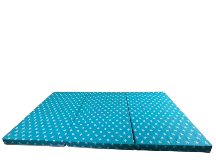 Saltea Pliabila Spuma Poliuretanica 120x60x5 cm - Blue with White Stars [3]