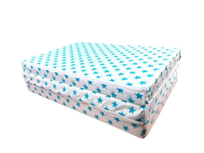 Saltea Pliabila Spuma Poliuretanica 120x60x5 cm - Light Blue Stars [3]