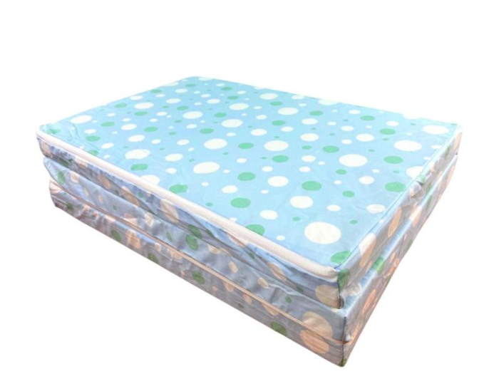 Saltea Pliabila Spuma Poliuretanica 120x60x5 cm - Light Blue with Dots [4]
