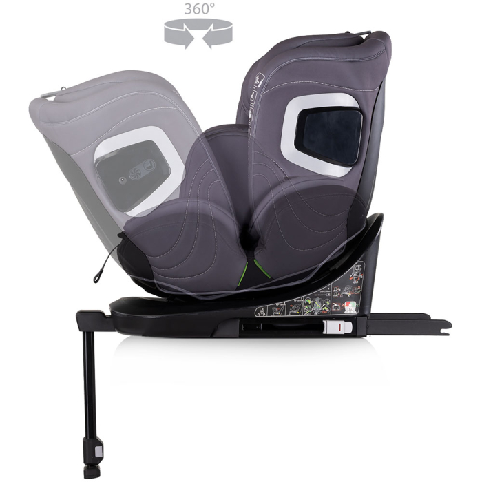 Scaun auto Chipolino Clima Air I-Size 40-150 cm cu sistem Isofix si sezut rotativ anthracite [7]