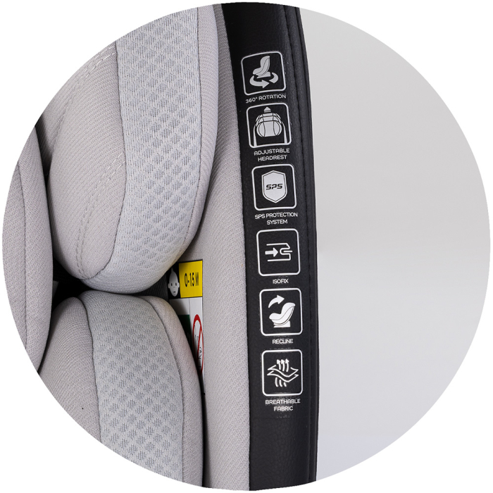 Scaun auto Chipolino Hypnotic Plus I-Size 40-150 cm cu sistem Isofix si sezut rotativ platinum [13]