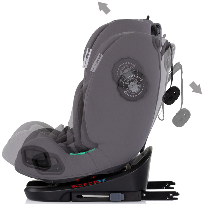 Scaun auto Chipolino Techno iGrow I-Size 40-150 cm cu sistem Isofix si sezut rotativ charcoal [6]