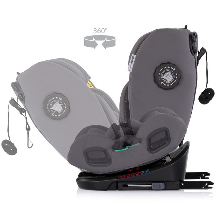 Scaun auto Chipolino Techno iGrow I-Size 40-150 cm cu sistem Isofix si sezut rotativ charcoal [8]