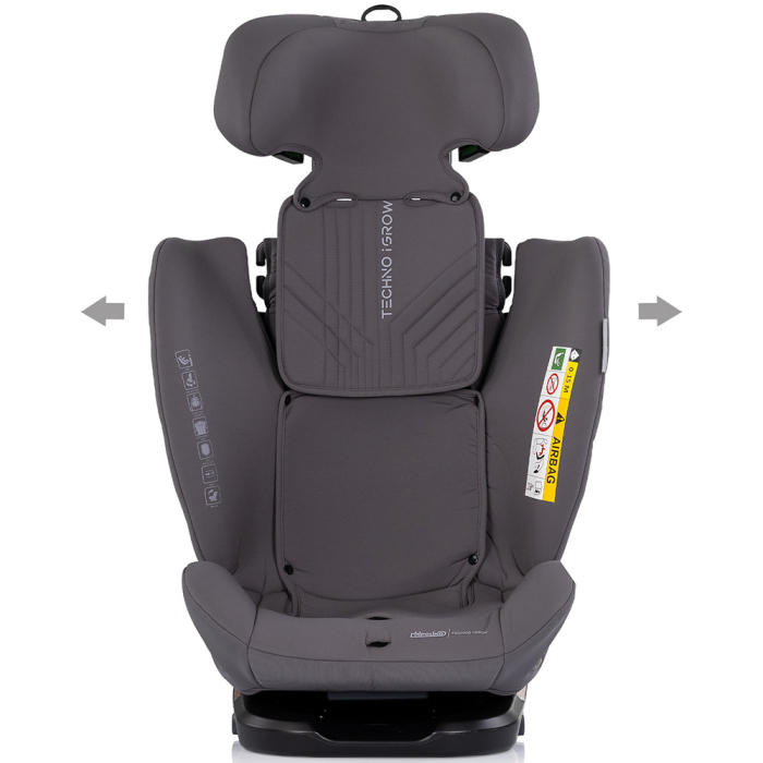 Scaun auto Chipolino Techno iGrow I-Size 40-150 cm cu sistem Isofix si sezut rotativ charcoal [4]