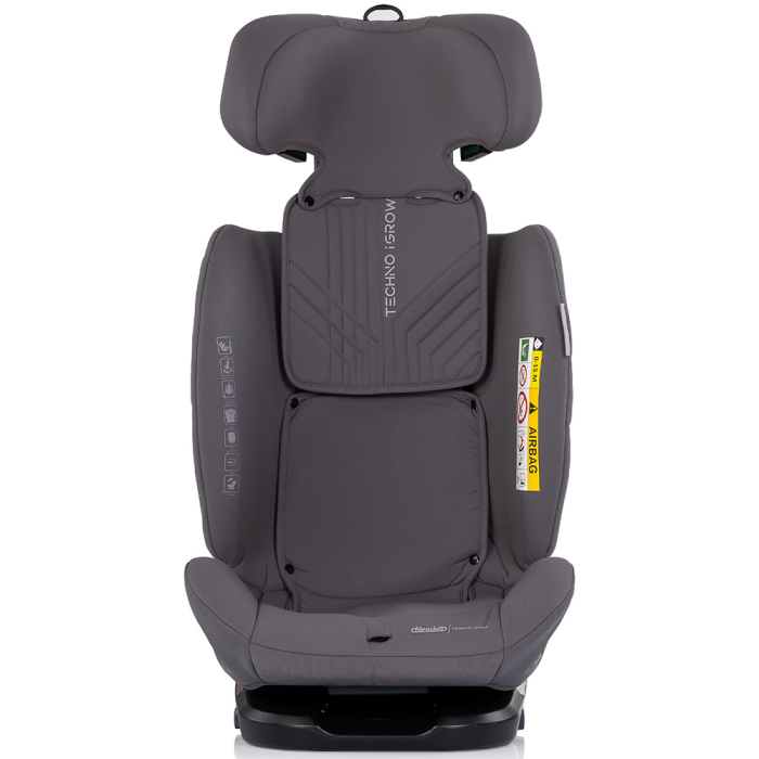 Scaun auto Chipolino Techno iGrow I-Size 40-150 cm cu sistem Isofix si sezut rotativ charcoal [3]