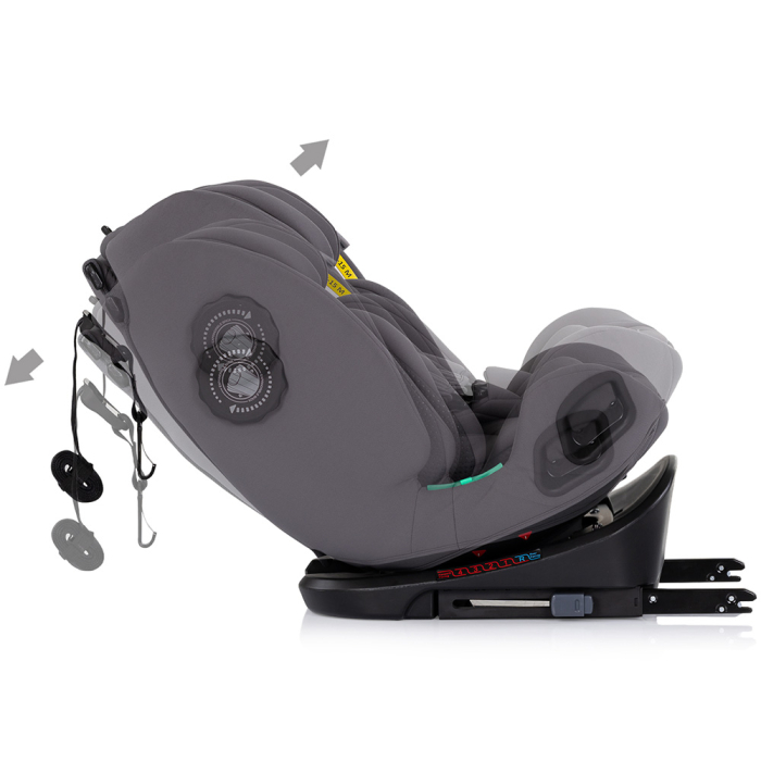 Scaun auto Chipolino Techno iGrow I-Size 40-150 cm cu sistem Isofix si sezut rotativ charcoal [10]