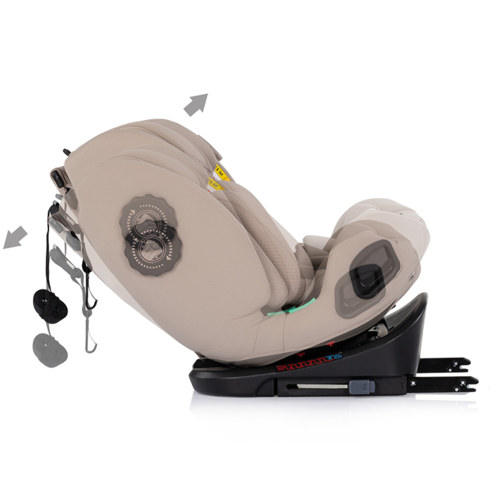 Scaun auto Chipolino Techno iGrow I-Size 40-150 cm cu sistem Isofix si sezut rotativ latte [10]