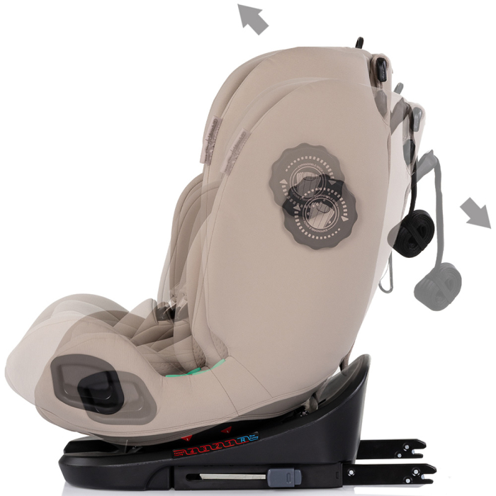 Scaun auto Chipolino Techno iGrow I-Size 40-150 cm cu sistem Isofix si sezut rotativ latte [6]