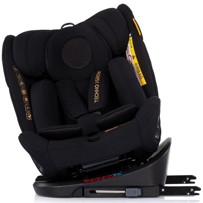 Scaun auto Chipolino Techno iGrow I-Size 40-150 cm cu sistem Isofix si sezut rotativ noir [7]