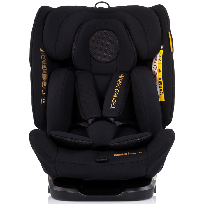 Scaun auto Chipolino Techno iGrow I-Size 40-150 cm cu sistem Isofix si sezut rotativ noir [2]