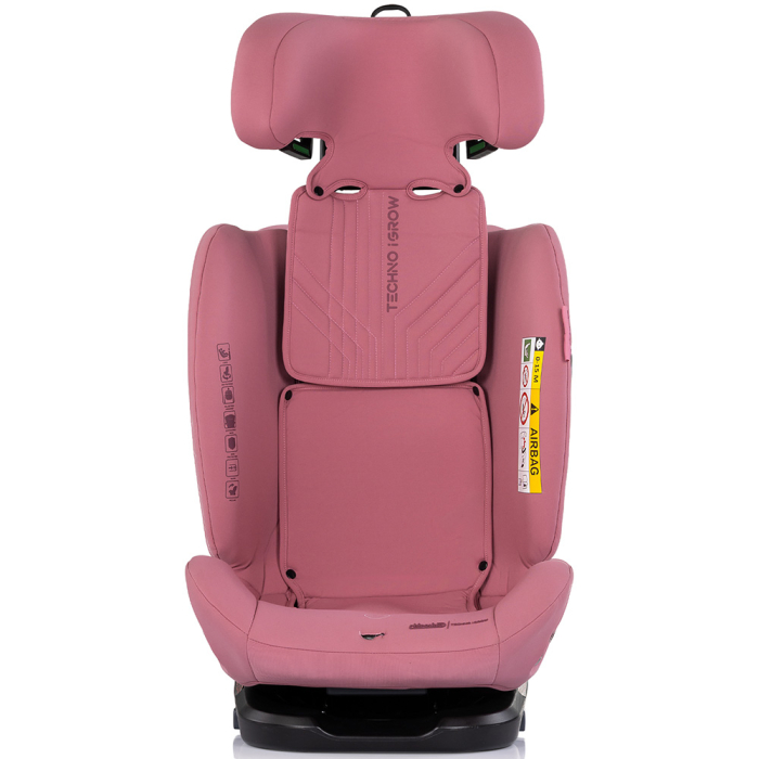 Scaun auto Chipolino Techno iGrow I-Size 40-150 cm cu sistem Isofix si sezut rotativ powder pink [3]