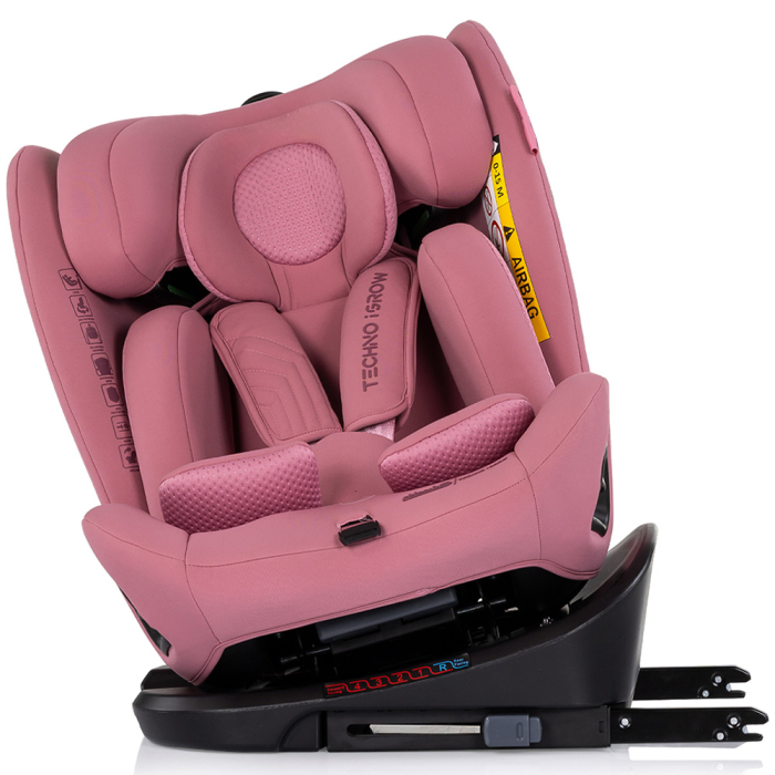 Scaun auto Chipolino Techno iGrow I-Size 40-150 cm cu sistem Isofix si sezut rotativ powder pink [7]