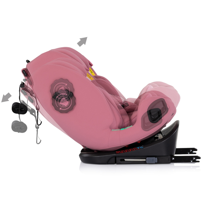 Scaun auto Chipolino Techno iGrow I-Size 40-150 cm cu sistem Isofix si sezut rotativ powder pink [10]
